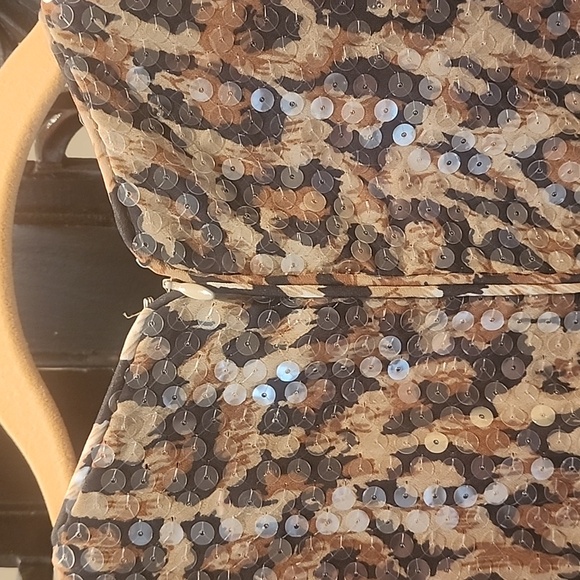 🔥Chetta B for Bergdorf Goodman Leopard Sequin Dress Size 8 EUC 🐆 - Picture 8 of 13